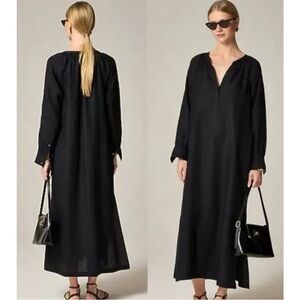 J. Crew Cabana Dress in Black Linen